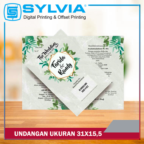  Undangan Ukuran 31X15,5 