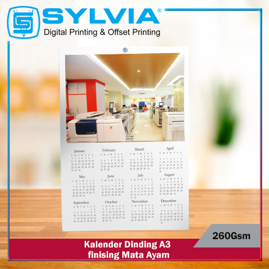 Kalender Dinding A3 260Gsm Finising Mata Ayam