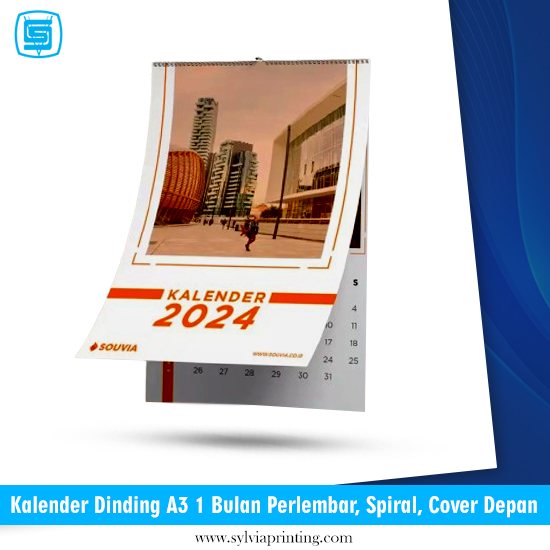 Kalender Dinding A3 1 Bulan Perlembar 260Gsm + Spiral + Cover Dep ...
